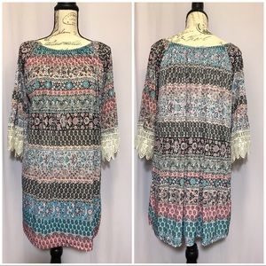 West Loop Women’s Floral Bell Sleeve Tunic Top XL
